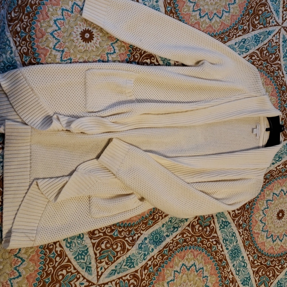 New York & Company med. white cardigan sweater